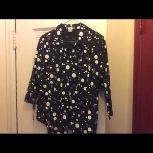 BLACK with WHITE SMALL&LARGE POLKA DOTS.DRESS BARN